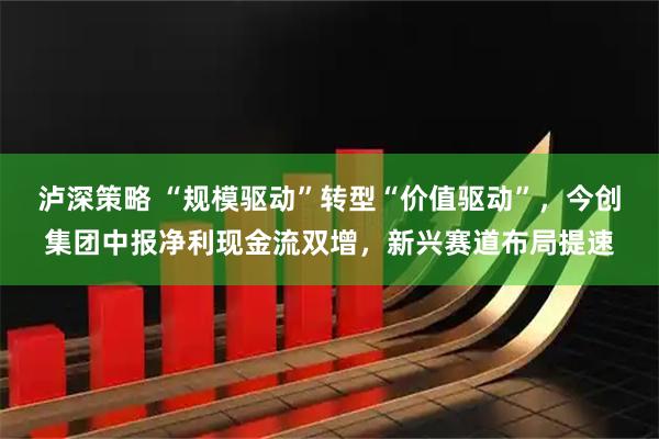 泸深策略 “规模驱动”转型“价值驱动”,今创集团中报净利现金流双增,新兴赛道布局提速